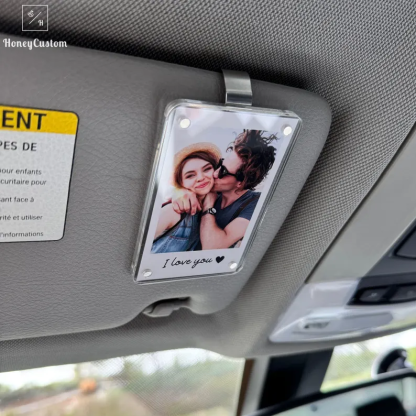Personalized Photo Car Visor Clip - Custom Sun Visor Decoration for Car, Couples Gift, Wallet Photo Holder, Unique Car Accessories