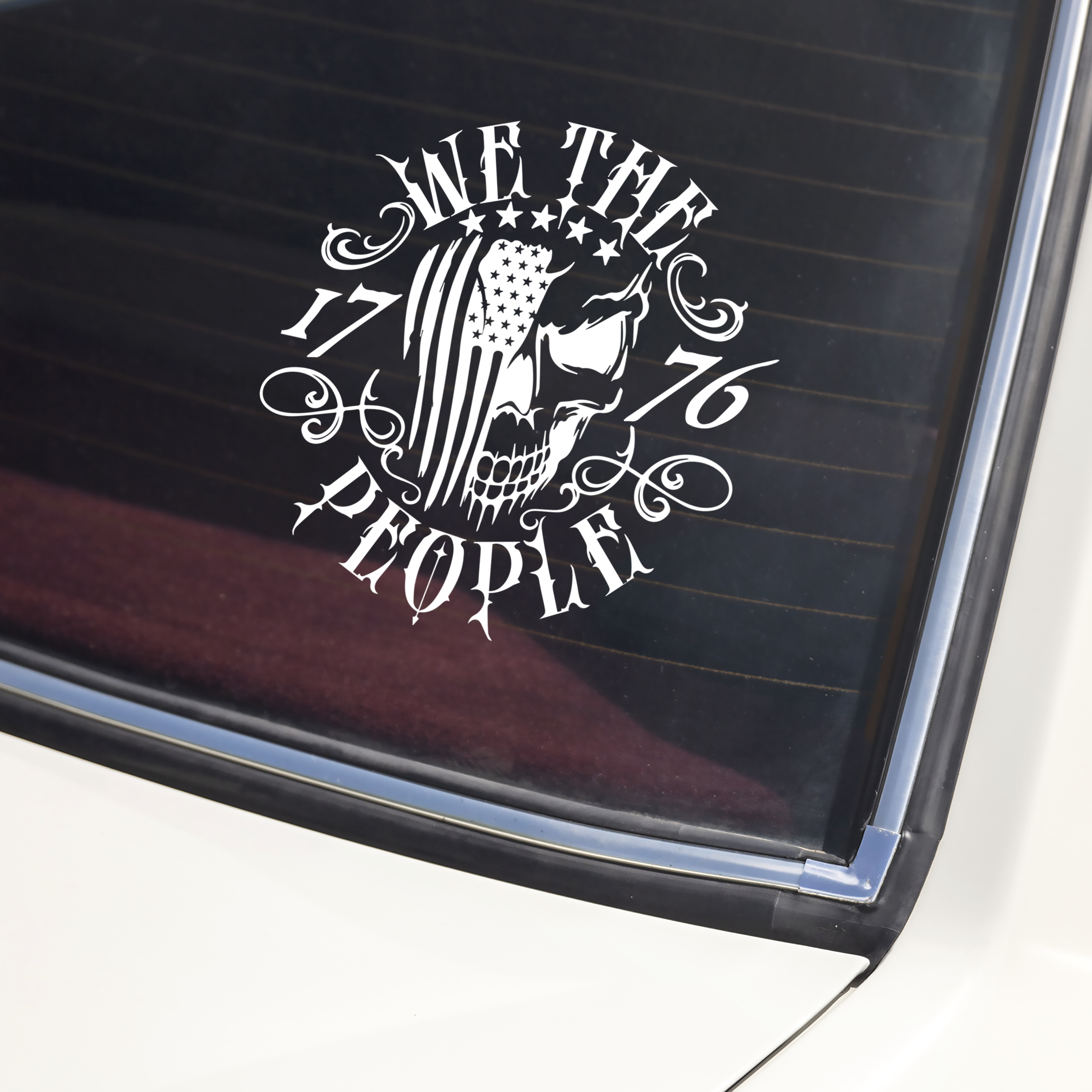 We the People 1776 Skull American Flag Car Window Decal Sticker HA75 898970