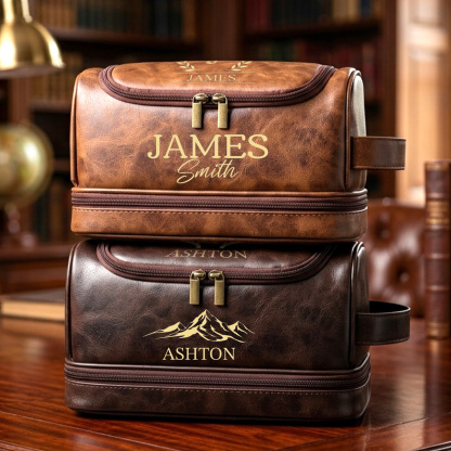 Baseball Personalized Dopp Kit, Groomsmen Gifts, Men's Leather Toiletry Bag, , Men's Leather Accessory, Anniversary Gift for Him