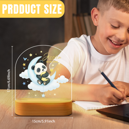 Custom Panda LED Night Light – Soft Blue Glow for Kids Room