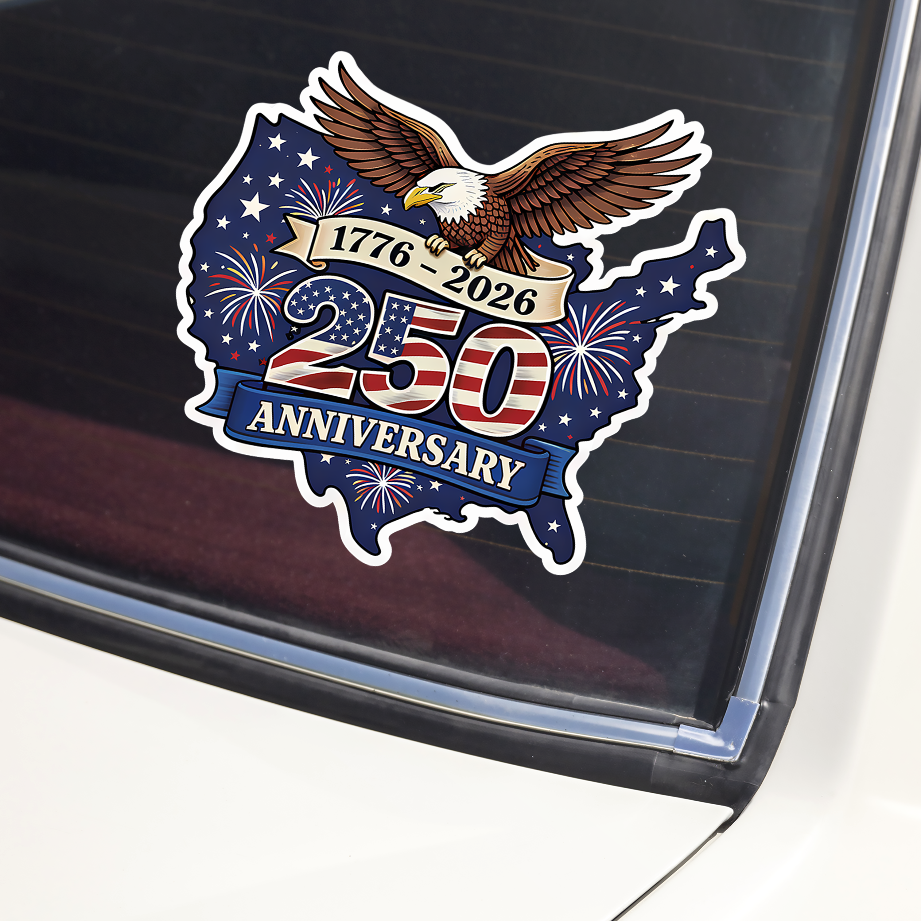 USA 250 Anniversary Eagle 1776-2026 Car Window Decal Sticker TH10 898887