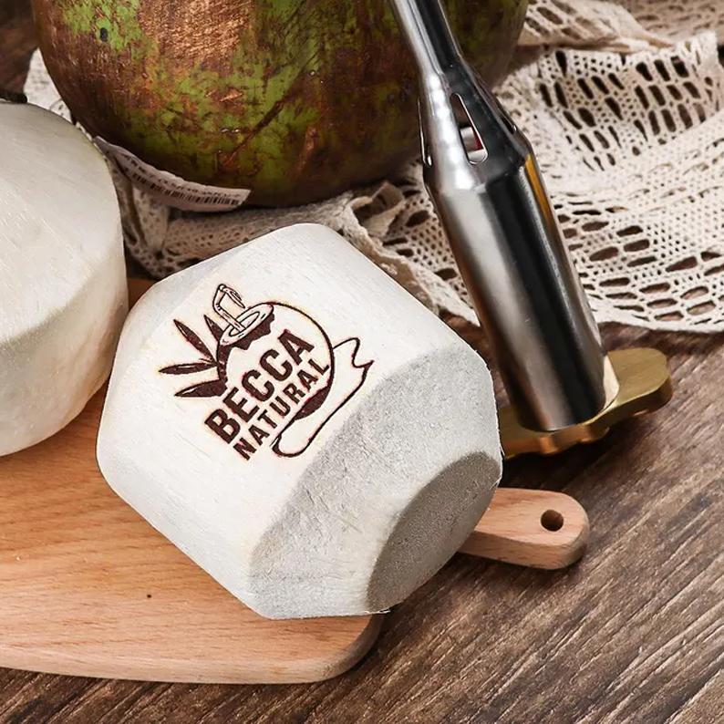 Custom Coconut Brand Iron, Coconut Branding Iron Custom, Custom Coconut Stamp, Custom Wood Branding Iron For Woodworkers, Leather Stamp
