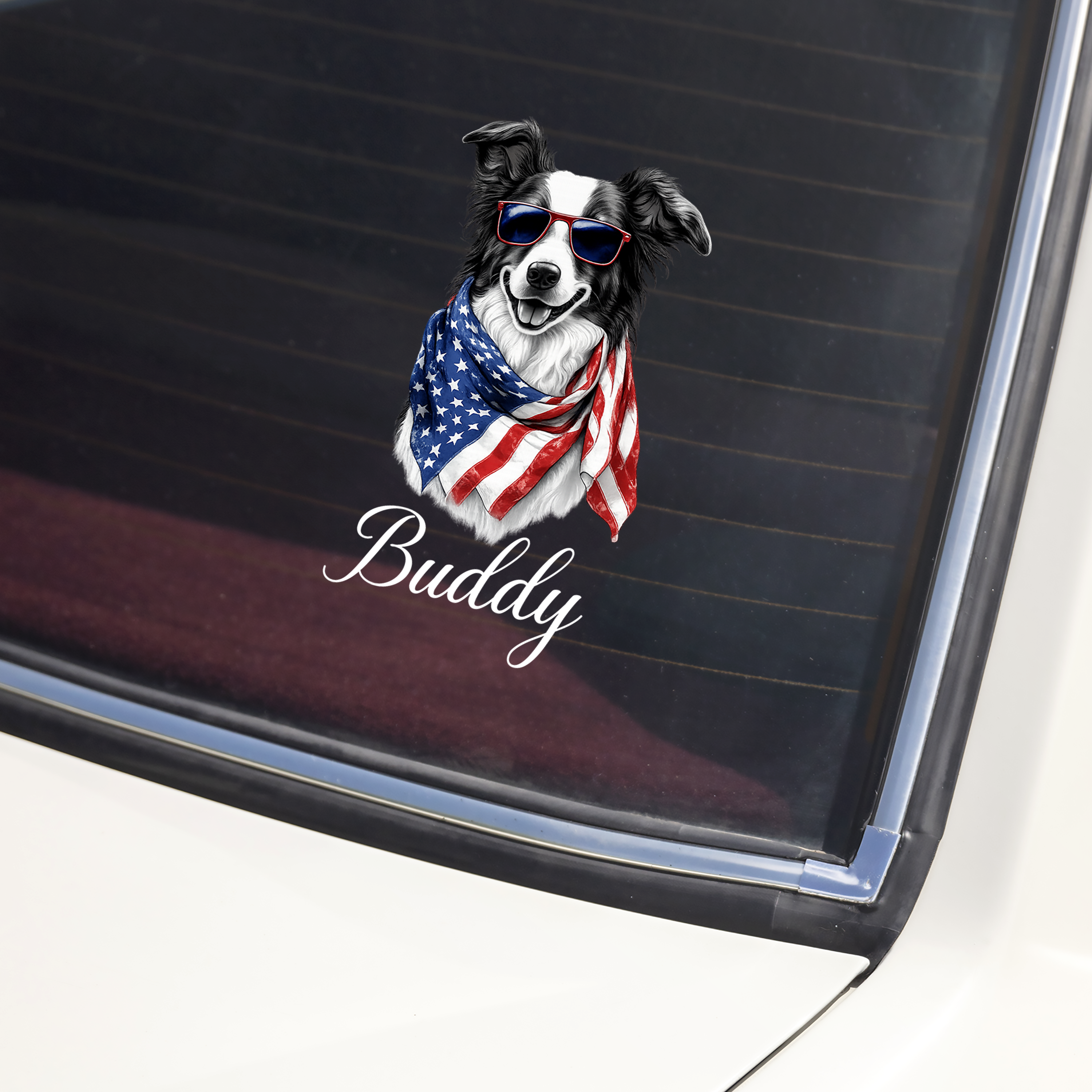 Personalized USA 250 Years Anniversary Patriotic Dog Portrait Car Window Decal LM32 897955