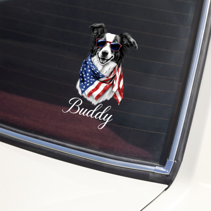 Personalized USA 250 Years Anniversary Patriotic Dog Portrait Car Window Decal LM32 897955