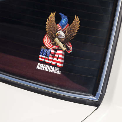 USA America 250 Years Eagle US Flag Car Window Decal Sticker HA75 898730