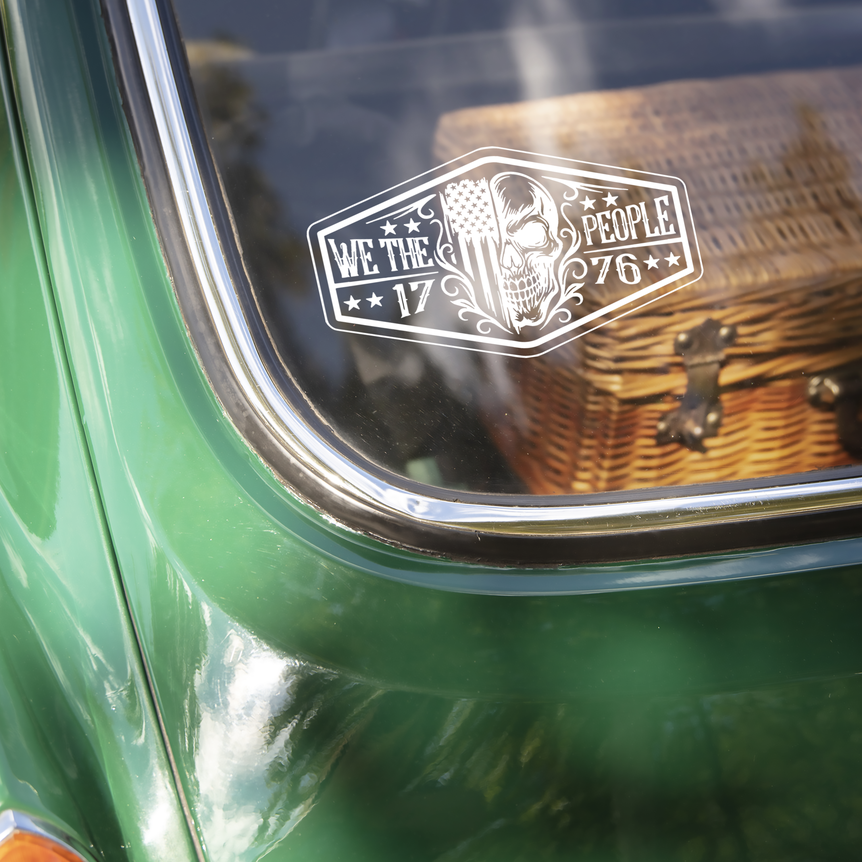 Patriotic We the People USA Flag Skull America 1776 Car Window Decal Sticker HA75 898966