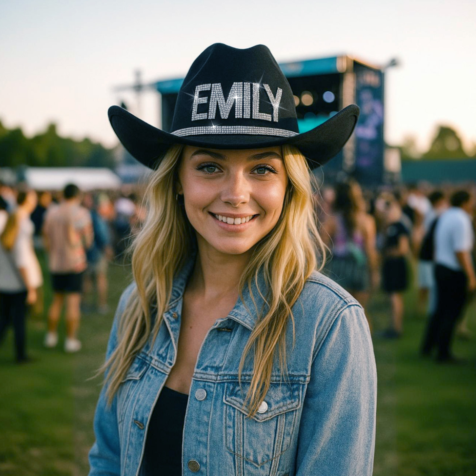 Western Cowboy Hat for Men & Women – Customizable Sparkly Rhinestone Hat, Wide Brim for Rodeos, Photoshoots & Costume Events