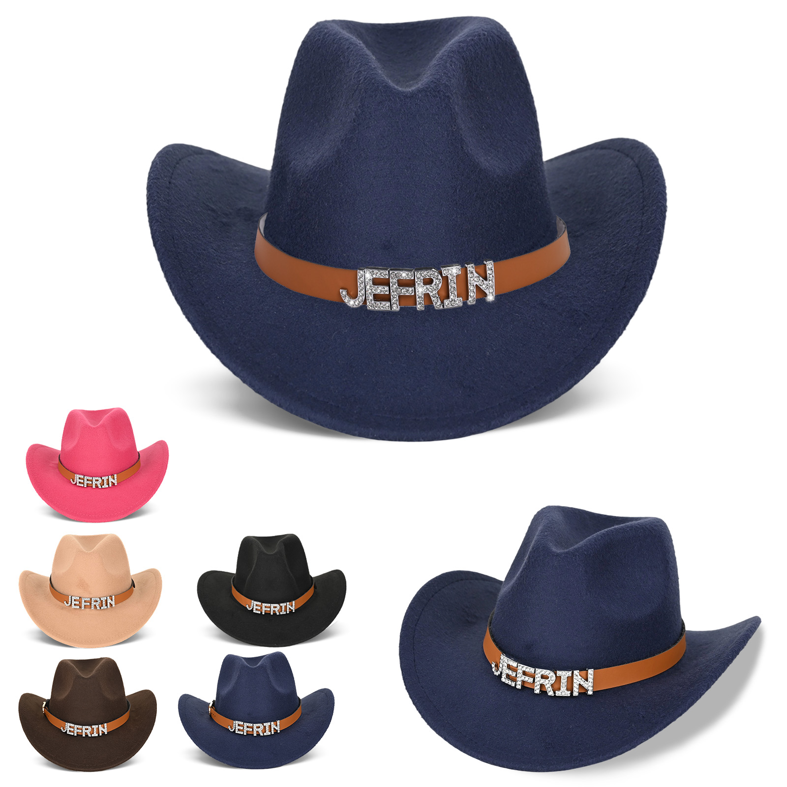 Custom Cowgirl Hats for Women Western Rhinestone Bride Cowgirl Hat Cowboy Hats for Women Girls Bachelorette Party Accessories