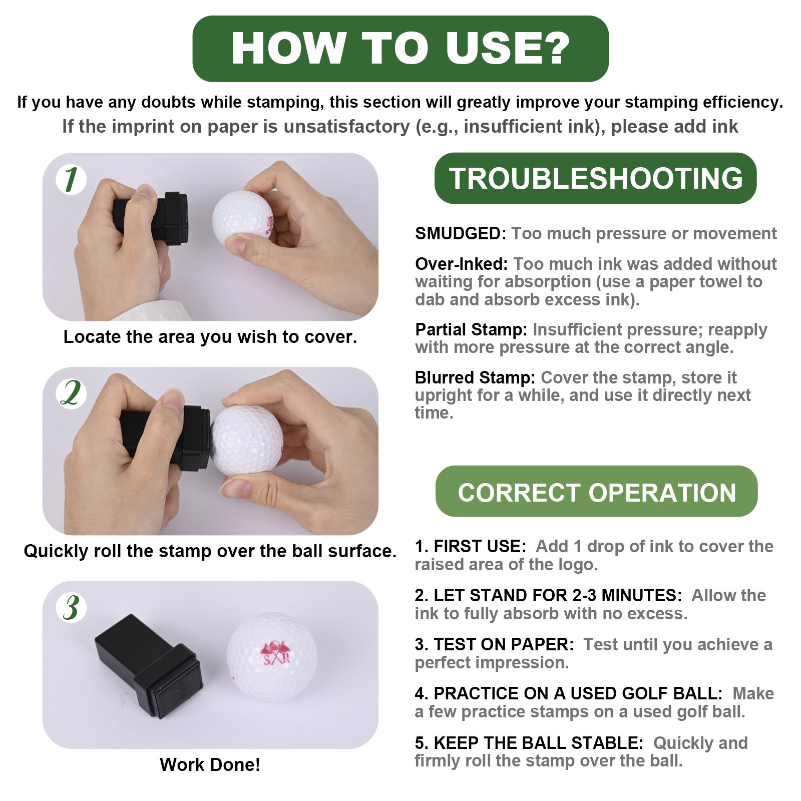 Hatchaa Custom Golf Ball Stamp, Self-inking Golf Ball Personalized Stamp with Monogram Name, Durable Waterproof Golf Ball Marking Tool to Identify Golf Balls, Gift for Golf Lover Men, Dad, Husband