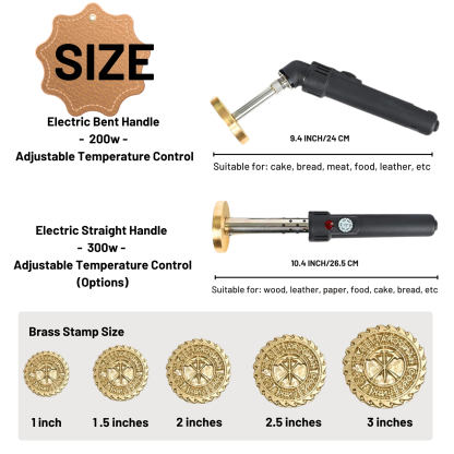 Custom Electric Branding Iron with Stand, Personalized Logo Metal Stamp for Wood Leather Food, Temperature Controlled Branding Tool for DIY Makers, Woodworking Craft Gift