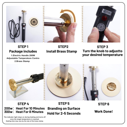 Custom Electric Branding Iron with Stand, Personalized Logo Metal Stamp for Wood Leather Food, Temperature Controlled Branding Tool for DIY Makers, Woodworking Craft Gift