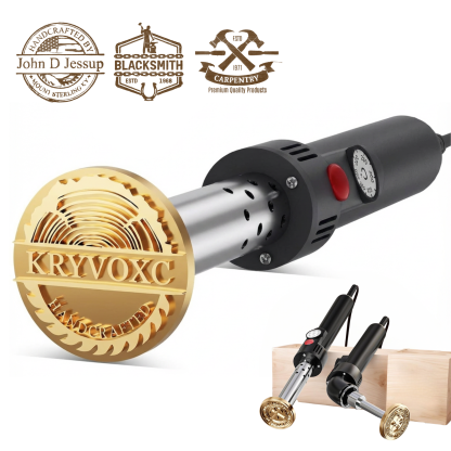 Custom Electric Branding Iron with Stand, Personalized Logo Metal Stamp for Wood Leather Food, Temperature Controlled Branding Tool for DIY Makers, Woodworking Craft Gift