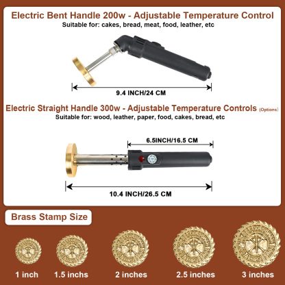 Personalized Electric Branding Iron for Wood, Temperature-Controlled Monogram Logo Stamp, Custom Leather Stamps, Handmade Design Weddings Stamper, Customized Woodworking Burning Tool with Letters