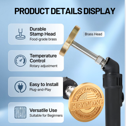 Custom Electric Branding Iron with Stand, Personalized Logo Metal Stamp for Wood Leather Food, Temperature Controlled Woodworking Tools for DIY Makers, Wood Burning Tools with Letter