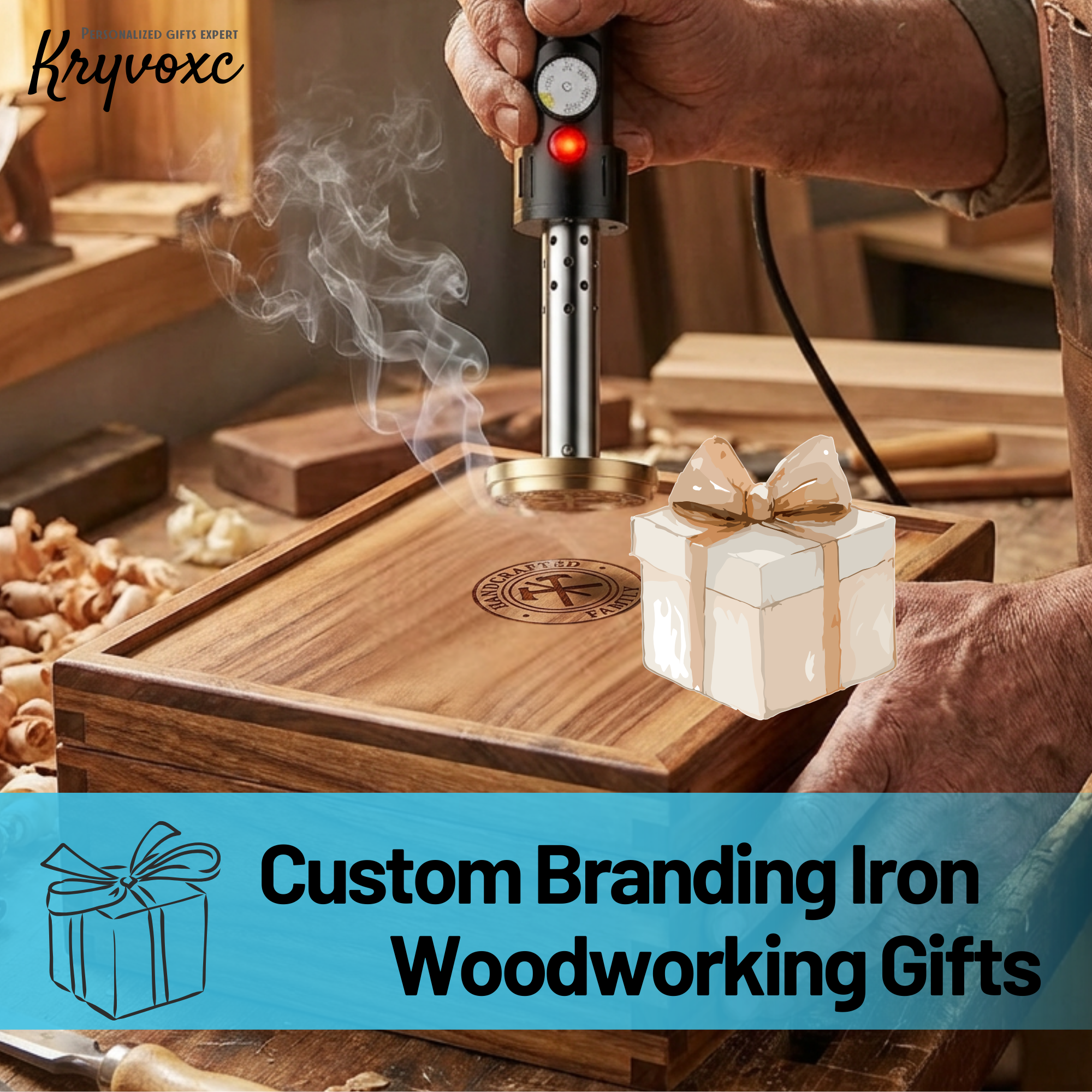 Custom Electric Branding Iron with Stand, Personalized Logo Metal Stamp for Wood Leather Food, Temperature Controlled Woodworking Tools for DIY Makers, Wood Burning Tools with Letter