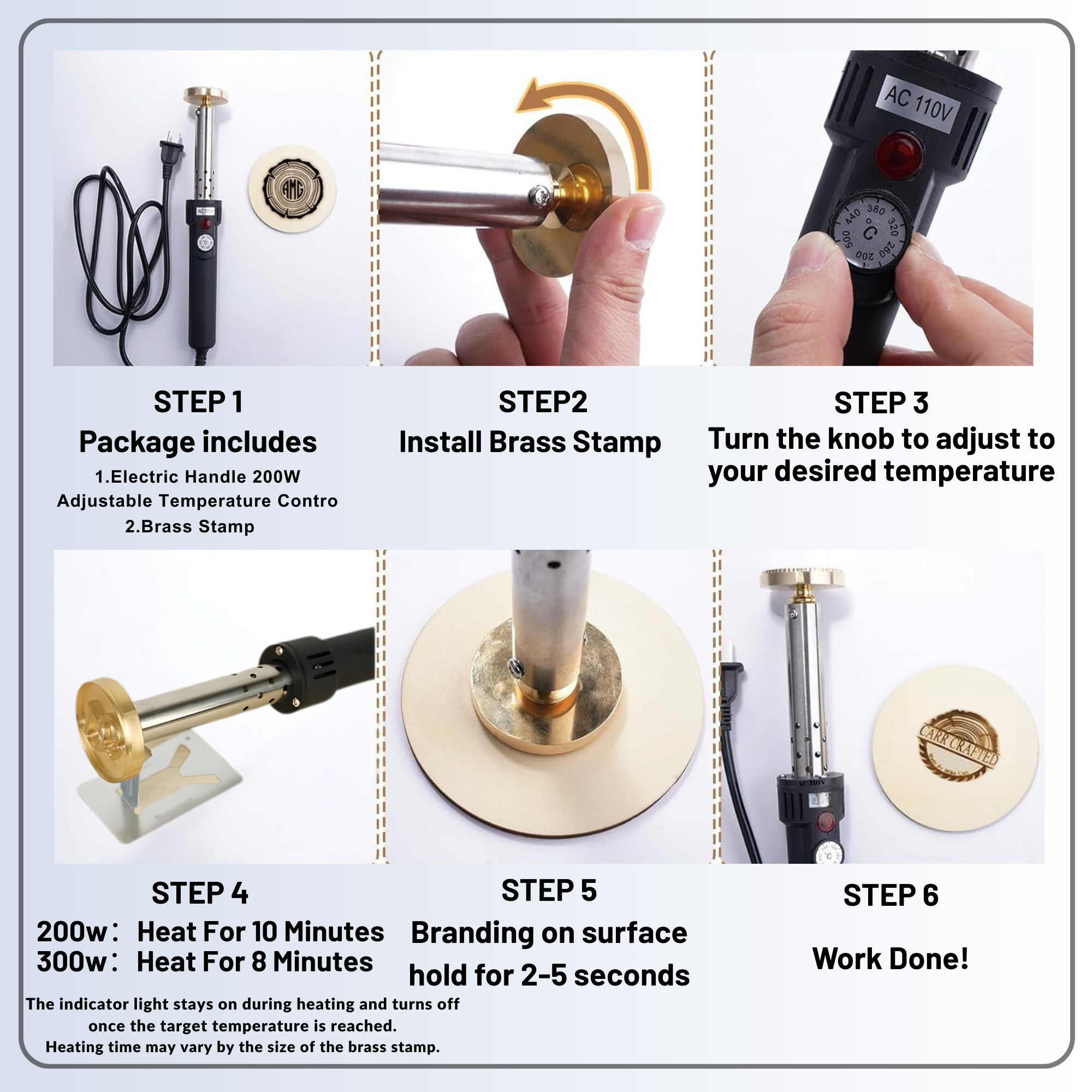 Custom Electric Branding Iron with Stand, Personalized Logo Metal Stamp for Wood Leather Food, Temperature Controlled Woodworking Tools for DIY Makers, Wood Burning Tools with Letter