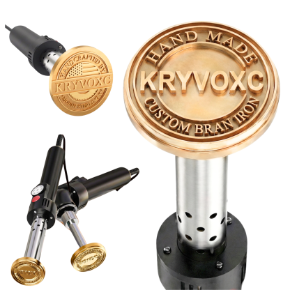 Custom Electric Branding Iron with Stand, Personalized Logo Metal Stamp for Wood Leather Food, Temperature Controlled Woodworking Tools for DIY Makers, Wood Burning Tools with Letter