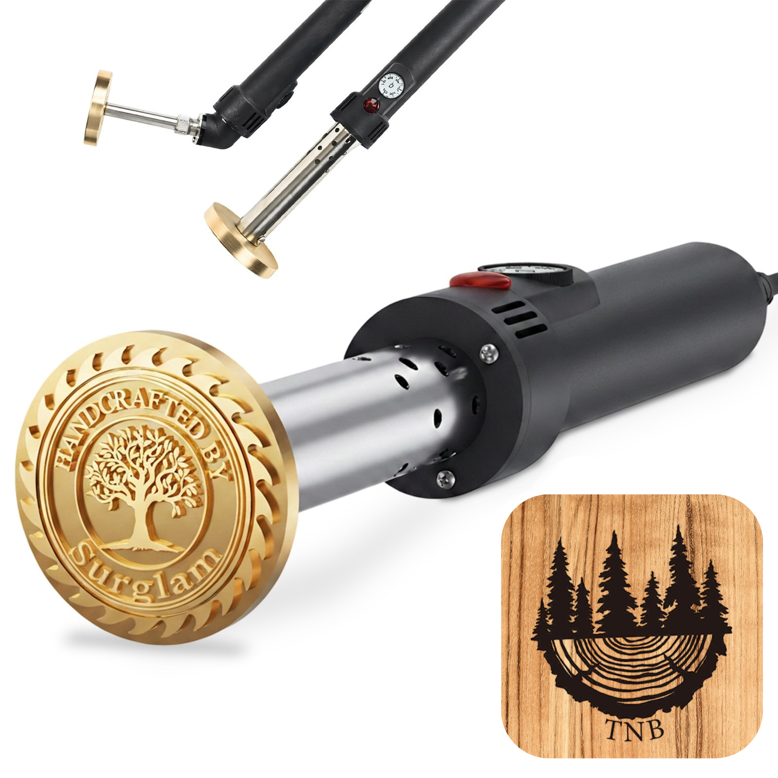 Personalised Electric Branding Iron for Wood,Leather & Wood Burning Stamp, Adjustable Temperature, Wood Burning Metal Stamp, Custom Logo Wood Branding Tool, Gift for Woodworkers