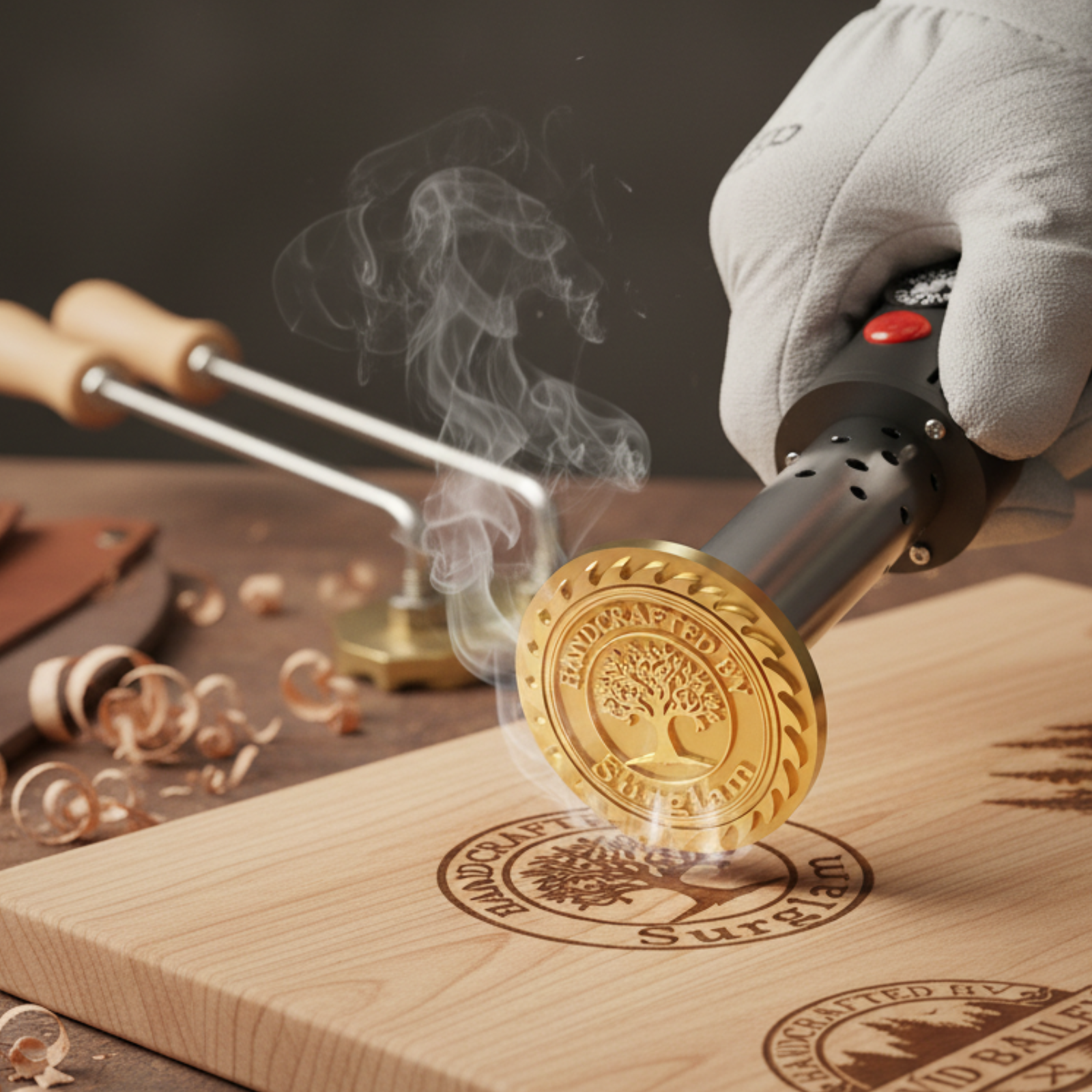 Personalised Electric Branding Iron for Wood,Leather & Wood Burning Stamp, Adjustable Temperature, Wood Burning Metal Stamp, Custom Logo Wood Branding Tool, Gift for Woodworkers