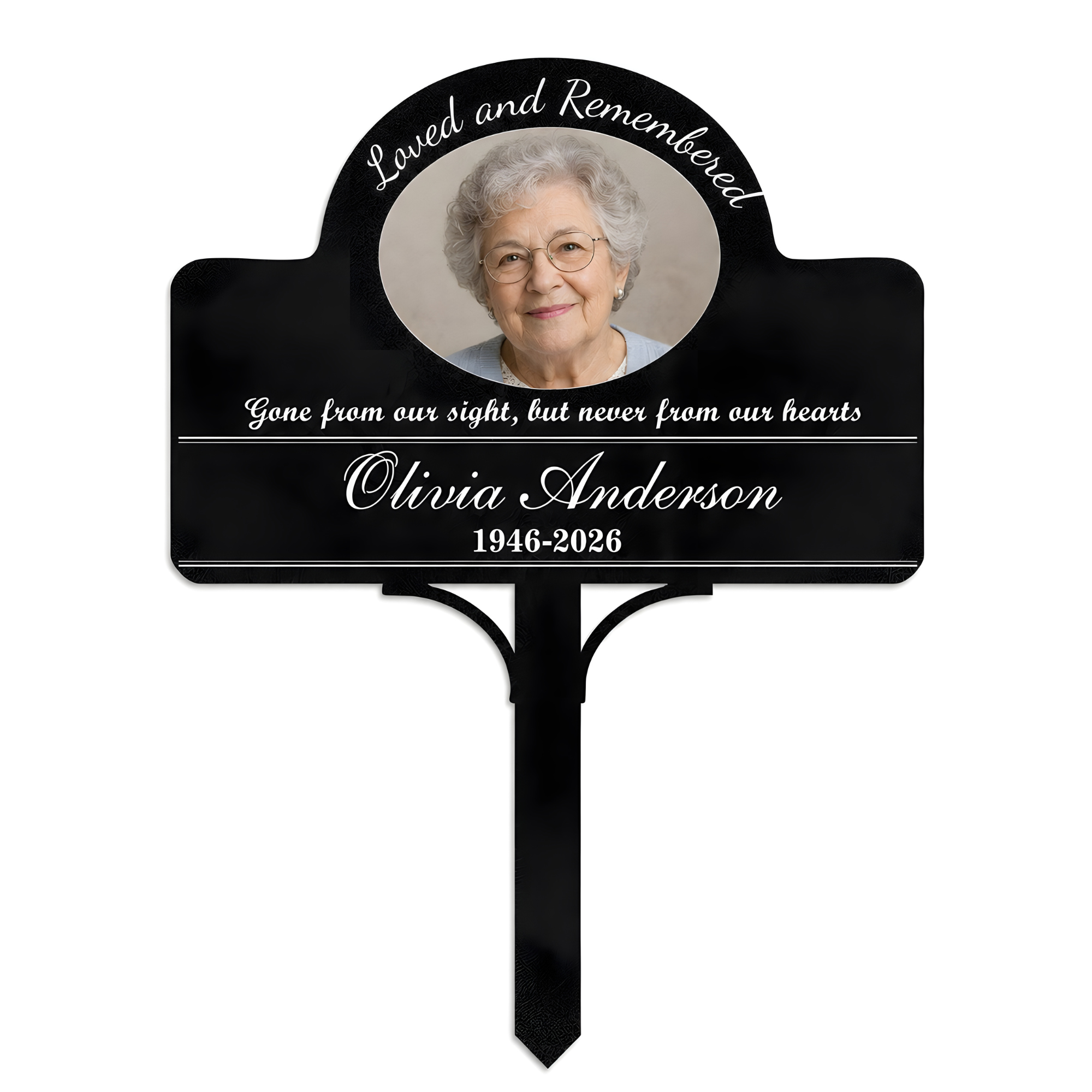 Personalized Photo Grave Marker for Cemetery, Custom Name Metal Memorial Stake with Date, Dove In Loving Memory Outdoor Memorial Plaque, Cemetery Decor for Remembrance