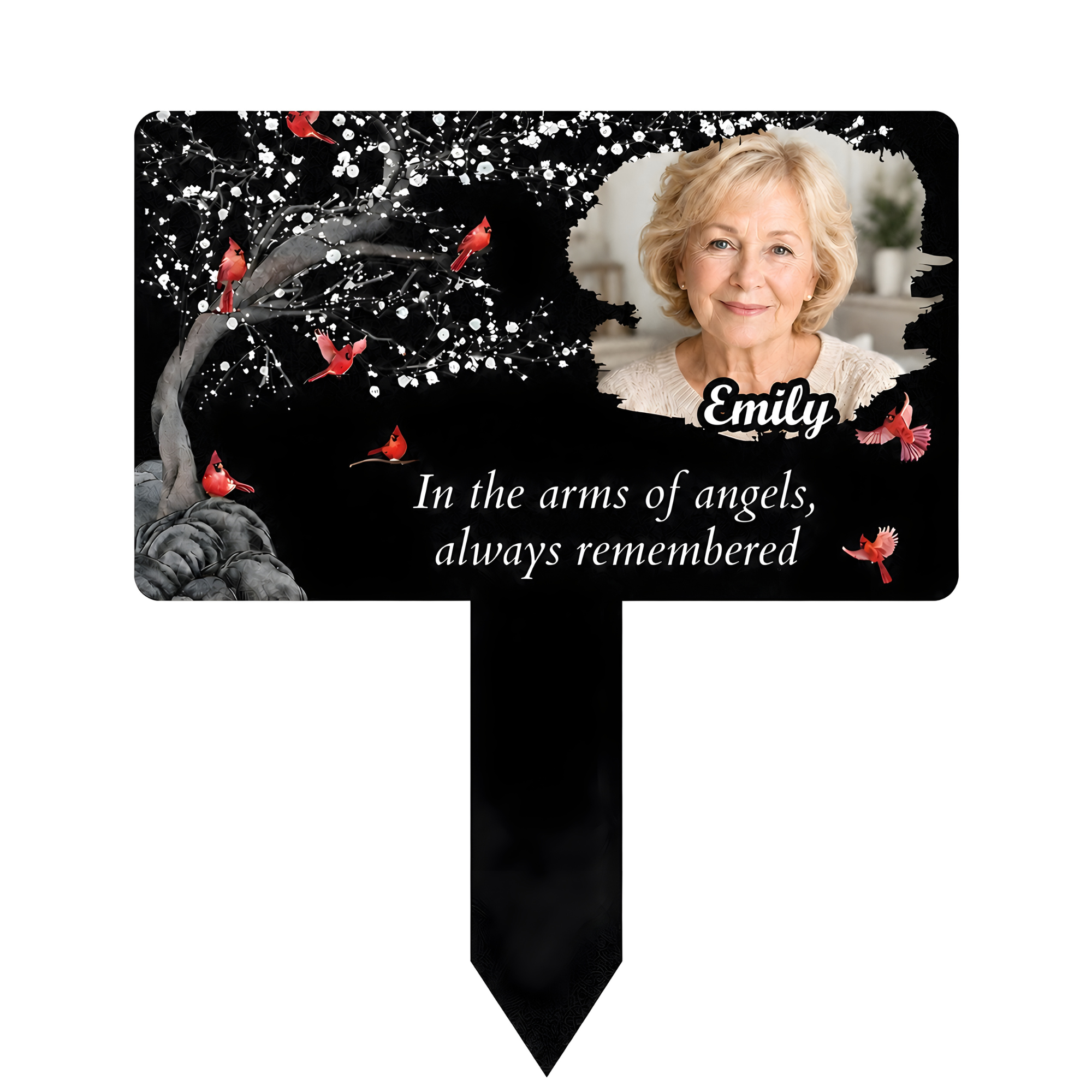 Personalized Photo Grave Marker for Cemetery, Custom Name Metal Memorial Stake with Date, Dove In Loving Memory Outdoor Memorial Plaque, Cemetery Decor for Remembrance