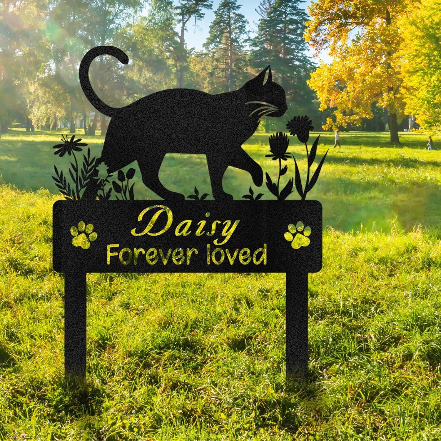 Personalized Pet Memorial Garden Stake, Custom Cat Headstone for Outdoor Decor | Memorial Plaque for Lost Pets-MetalsignX