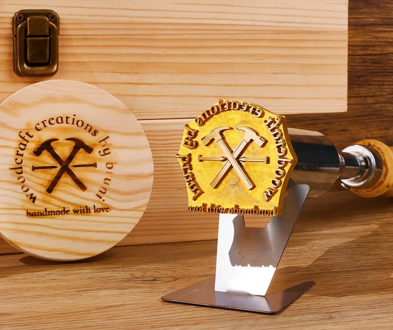 Custom Electric Wood Branding Iron - Personalized Wood, Meat, Leather Engraver with Customizable Logos, Wood Burning Stamp for Woodworking