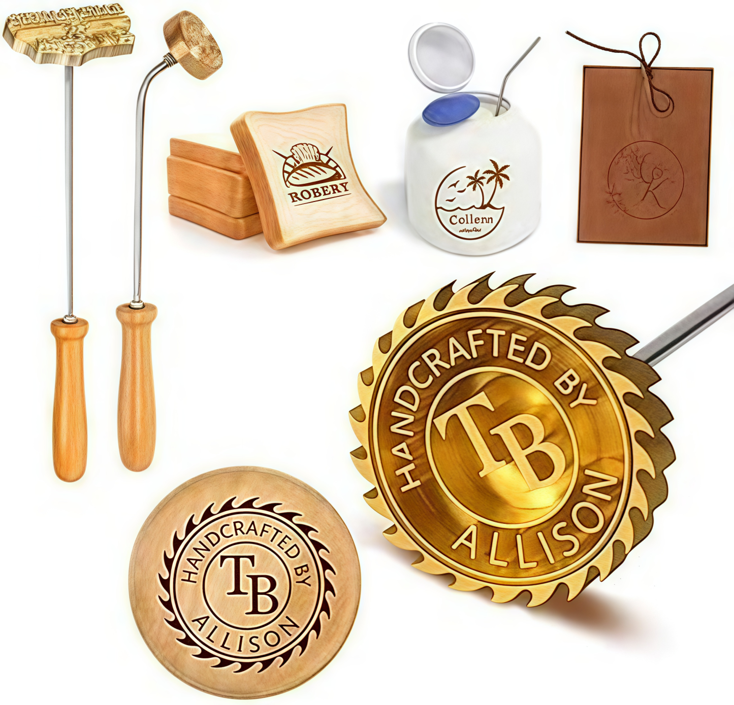 Custom Wood Branding Iron – Personalized Logo Temperature-Controlled Wood Burning Stamp with Electric and Manual Options, Metal Branding Iron for Leather, Food, Meat, and Letter Designs, Gifts for Weddings & Handcraft