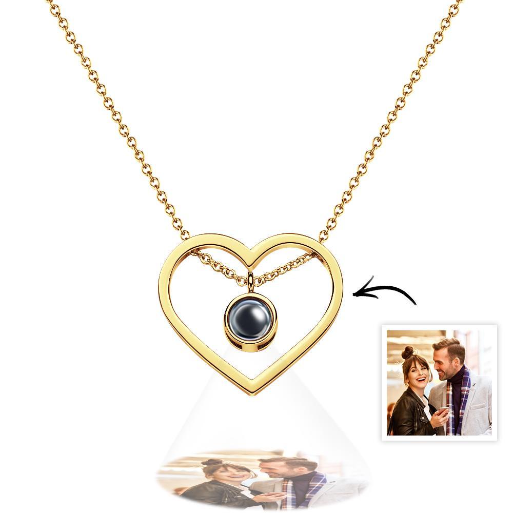 Heart Projection Necklace Personalized Memorial Photo Pendant Necklace Personalized Gifts for Her
