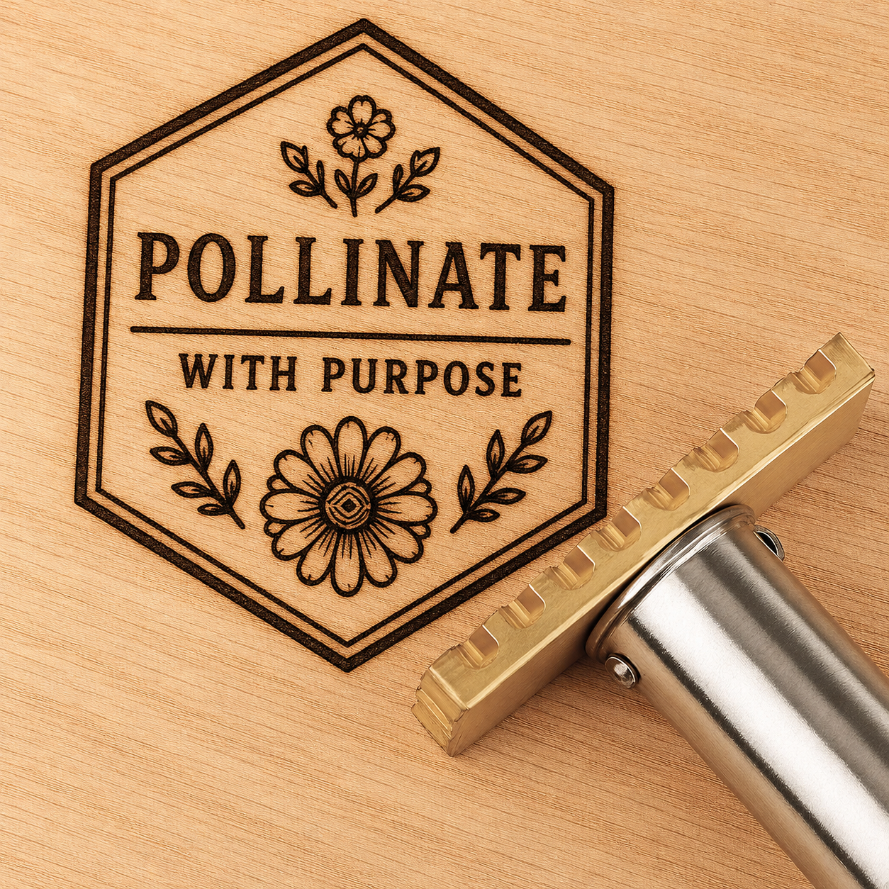 Custom Beehive Hot Stamp for Wood & Leather – Personalized Branding Iron for Honey Business Logos