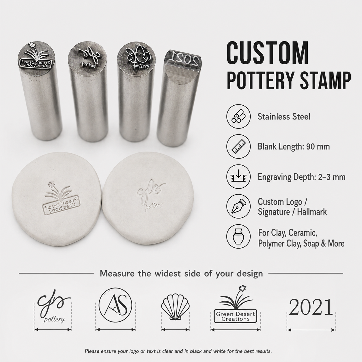 Custom made Pottery Stamps for Ceramic Artists Clay Potter Stamps for Soap Custom Pottery Stamp for Potter Stamp for Ceramic Stamp for Soap