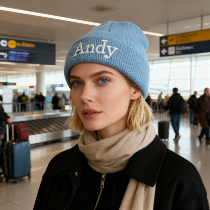 Personalized Couple Beanies with Name Embroidery – Holiday Gift & Couple & Parent-Child Hats