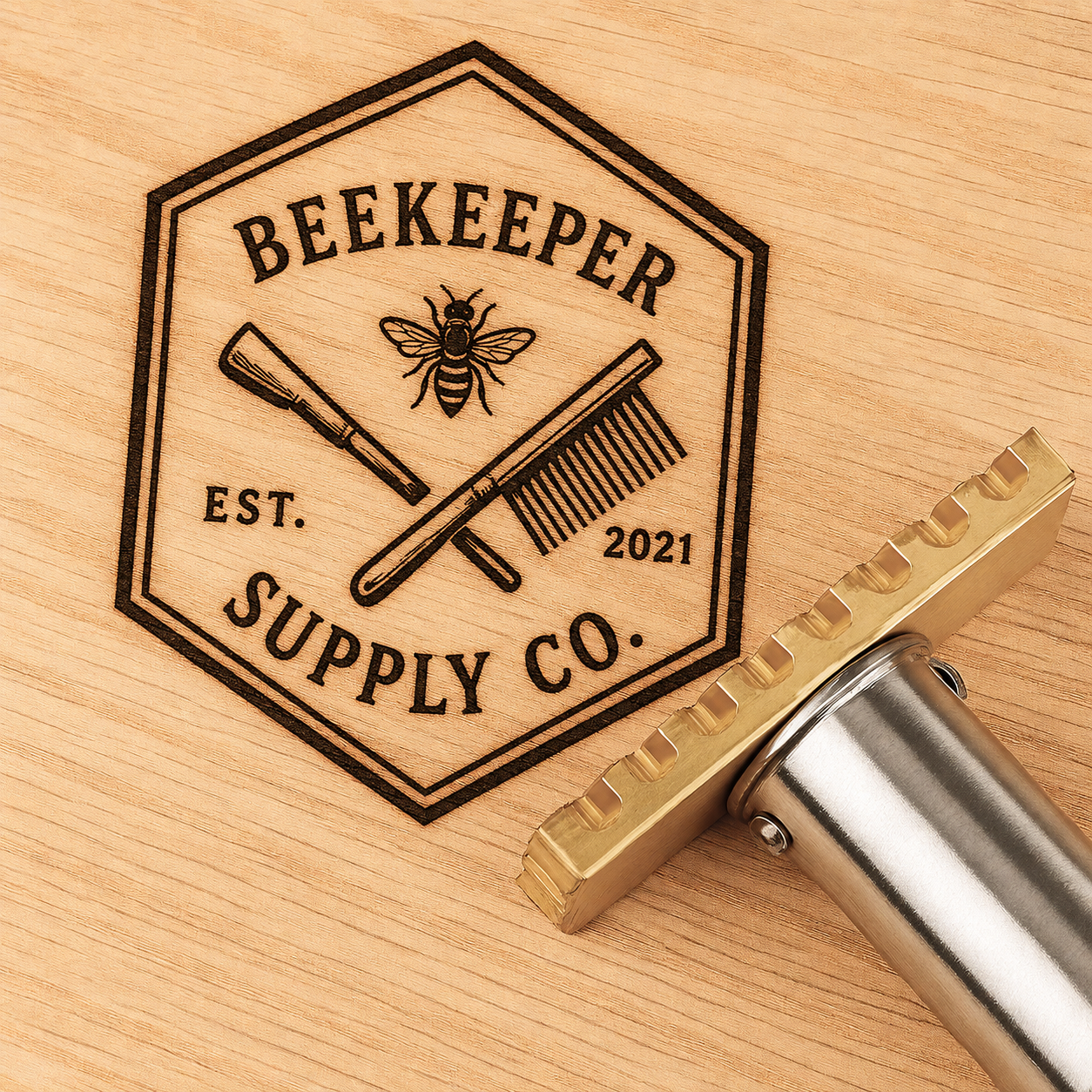 Personalized Electric Bee Branding Iron – Custom Beehive Logo Stamp for Beekeepers and Crafters