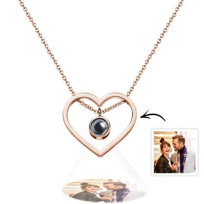 Heart Projection Necklace Personalized Memorial Photo Pendant Necklace Personalized Gifts for Her