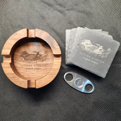 Autzen Stadium Walnut Cigar Ash Tray