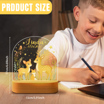 Baby Bear Pink Moon Nightlight, Kids Custom Name Lights,Kids Bedroom Nightlight