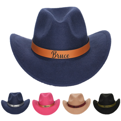 Personalized Toddler Cowboy Hat, Custom Western Hat for Kid Ages 4-8, Leather Hatband Cowgirl Hats for Girls Boys