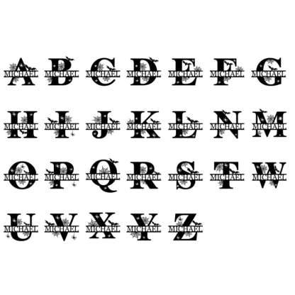 Personalized Halloween Split Monogram Custom Halloween Alphabet Letters Halloween Family Name Sign Spooky Last Name Letter Monogram Custom Metal Fall Autumn Home Decor