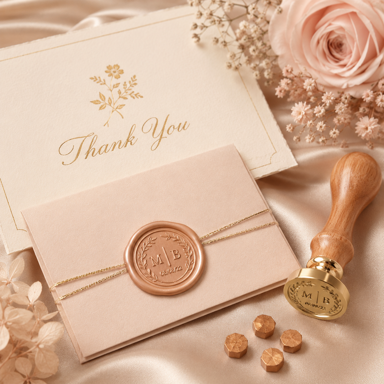 Personalized Wax Seal Stamp for Wedding Invitations, Custom Monogram Logo Stamp for Envelopes, Save the Dates, Thank You Cards and Gift Wrapping