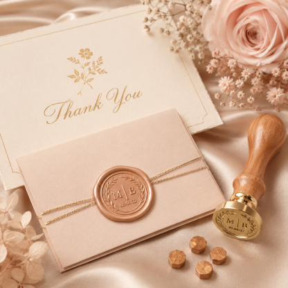 Personalized Wax Seal Stamp for Wedding Invitations, Custom Monogram Logo Stamp for Envelopes, Save the Dates, Thank You Cards and Gift Wrapping
