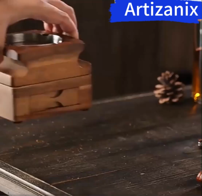 Personalized Whiskey & Cigar Tray Glass Holder Ashtray Whiskey, 2 in 1 Wooden Cigar Ashtray With Whiskey Glass Holder, Great Gifts for Men