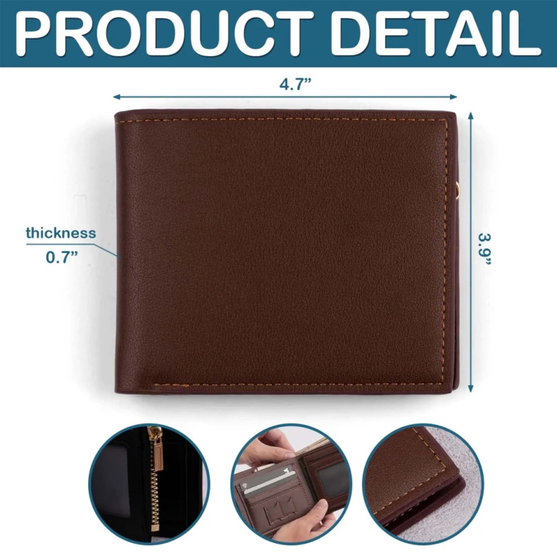 You’re My World, My Heart - Family Personalized Custom Double-Sided Printed Leather Wallet - Father's Day, Gift For Dad, Grandpa