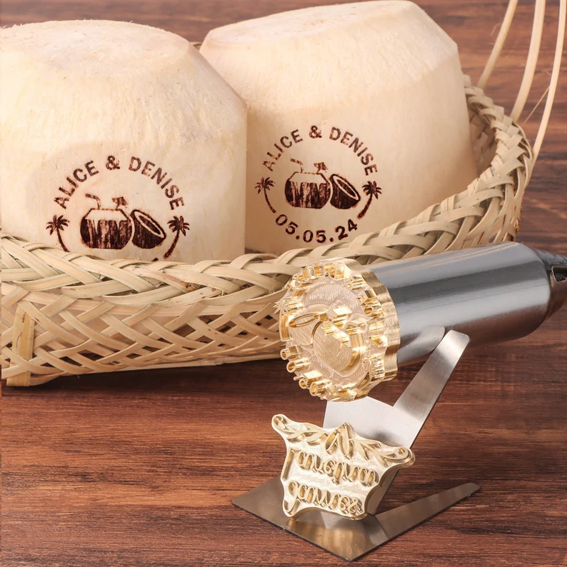 Electric Branding Iron For Coconut Custom Coconut Branding Iron Wooden Box Set Food Branding Iron Wood Brand On Coconut Custom Gift Kit