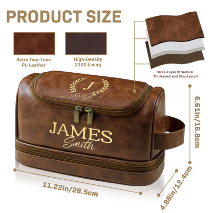 Baseball Personalized Dopp Kit, Groomsmen Gifts, Men's Leather Toiletry Bag, , Men's Leather Accessory, Anniversary Gift for Him