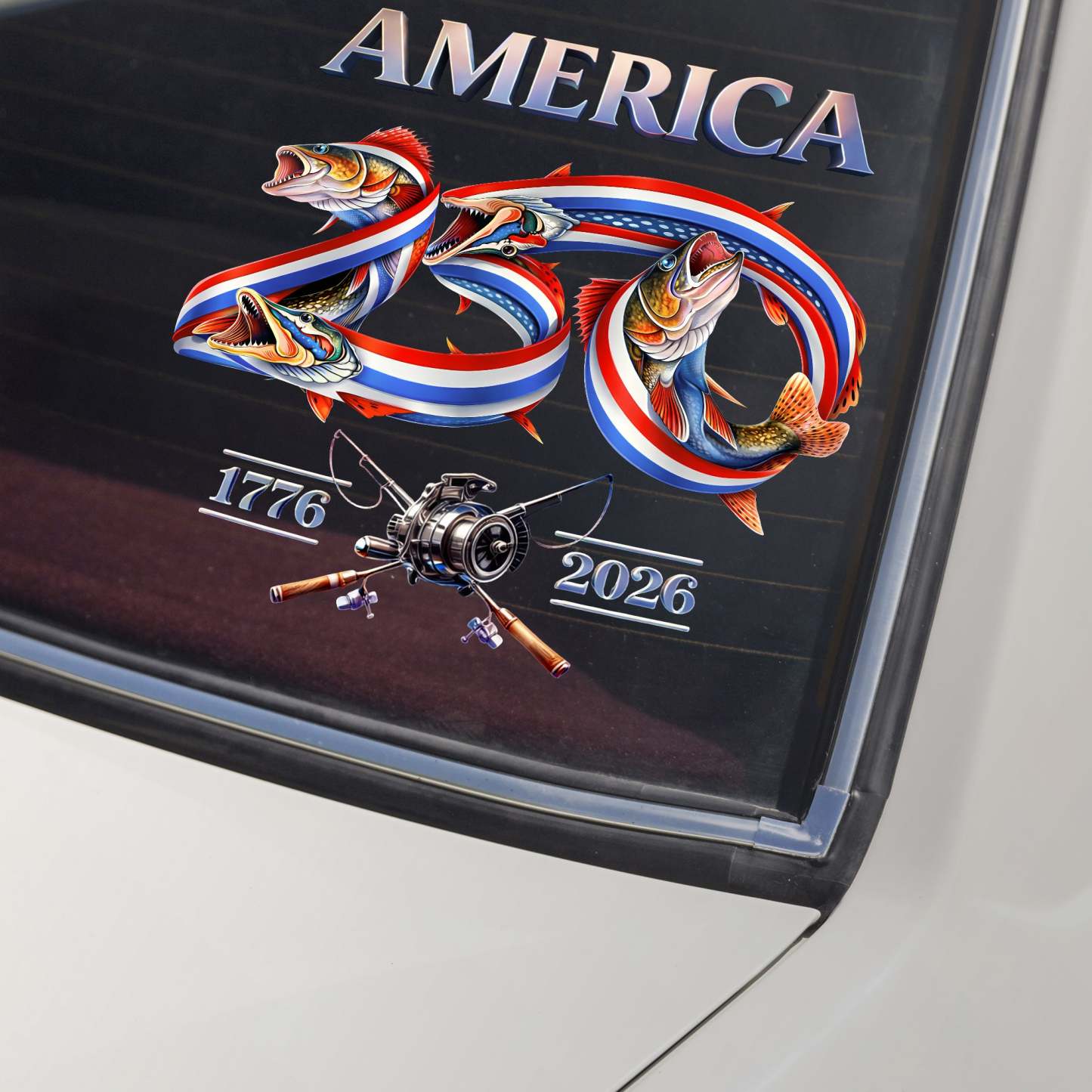 Bass Fishing America 250 1776 - 2026 Car Window Decal Sticker LM32 899193
