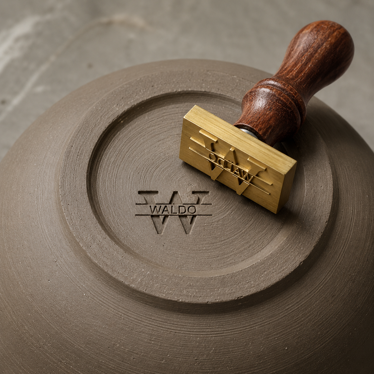Custom Engraved Pottery Stamp for Clay, Name or Logo Personalization, Brass Letter Stamps for Craft Gifts