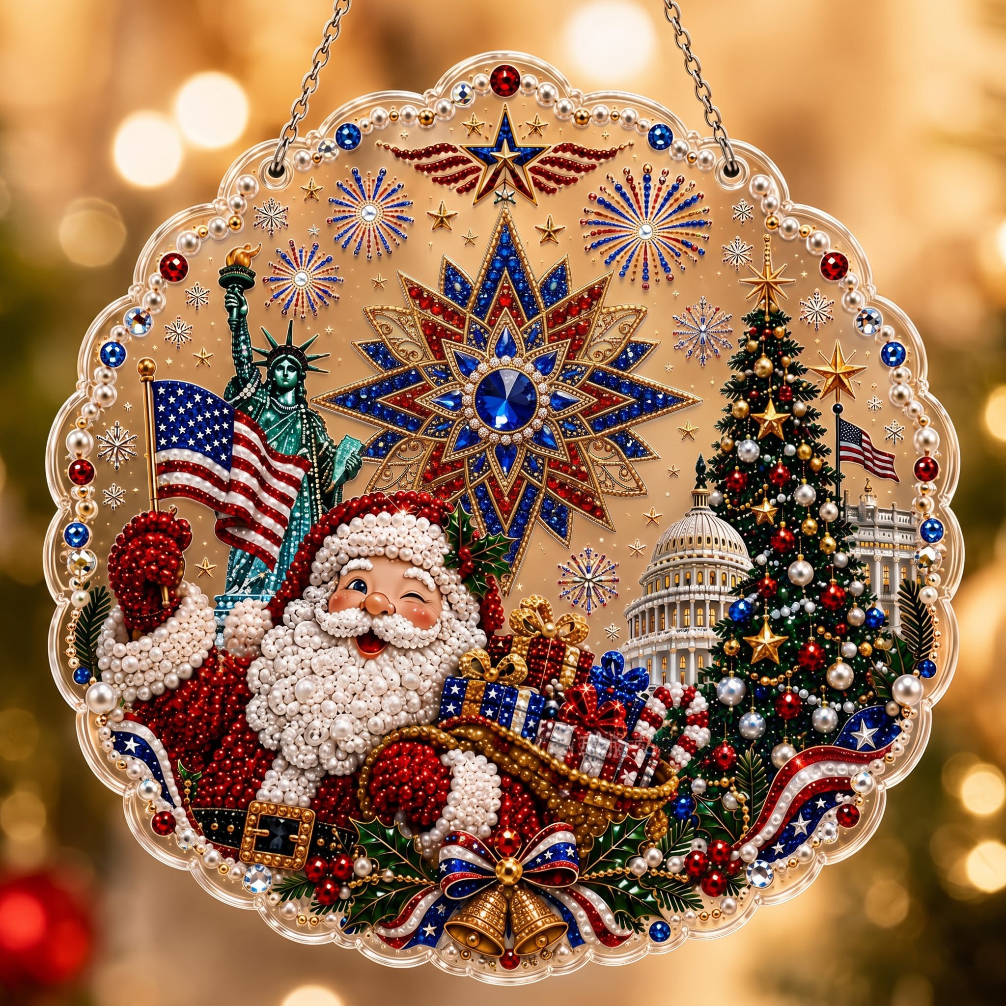  🎅✨DIY Christmas Pearl Diamond Art Hanging Ornament Kit