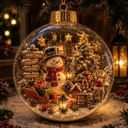 🎄Light-Up Christmas Story Globe Ornament | Magical Mini Holiday World