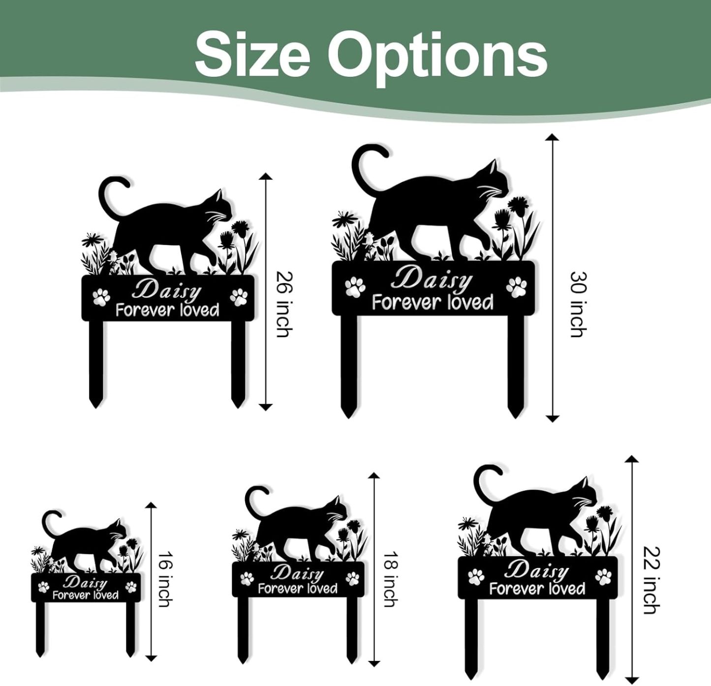 Personalized Pet Memorial Garden Stake, Custom Cat Headstone for Outdoor Decor | Memorial Plaque for Lost Pets-MetalsignX