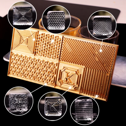 Custom Brass Ice Cube Stamp: Personalized Bar Ice Plate, Branding Tray